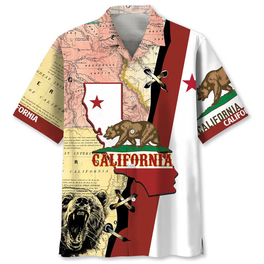 Hawaiian Shirt / Adults / S California Proud State Hawaiian Shirt