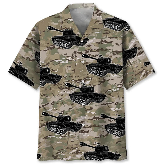 Hawaiian Shirt / Adults / S Camo Tank M4 Hawaiian Shirt