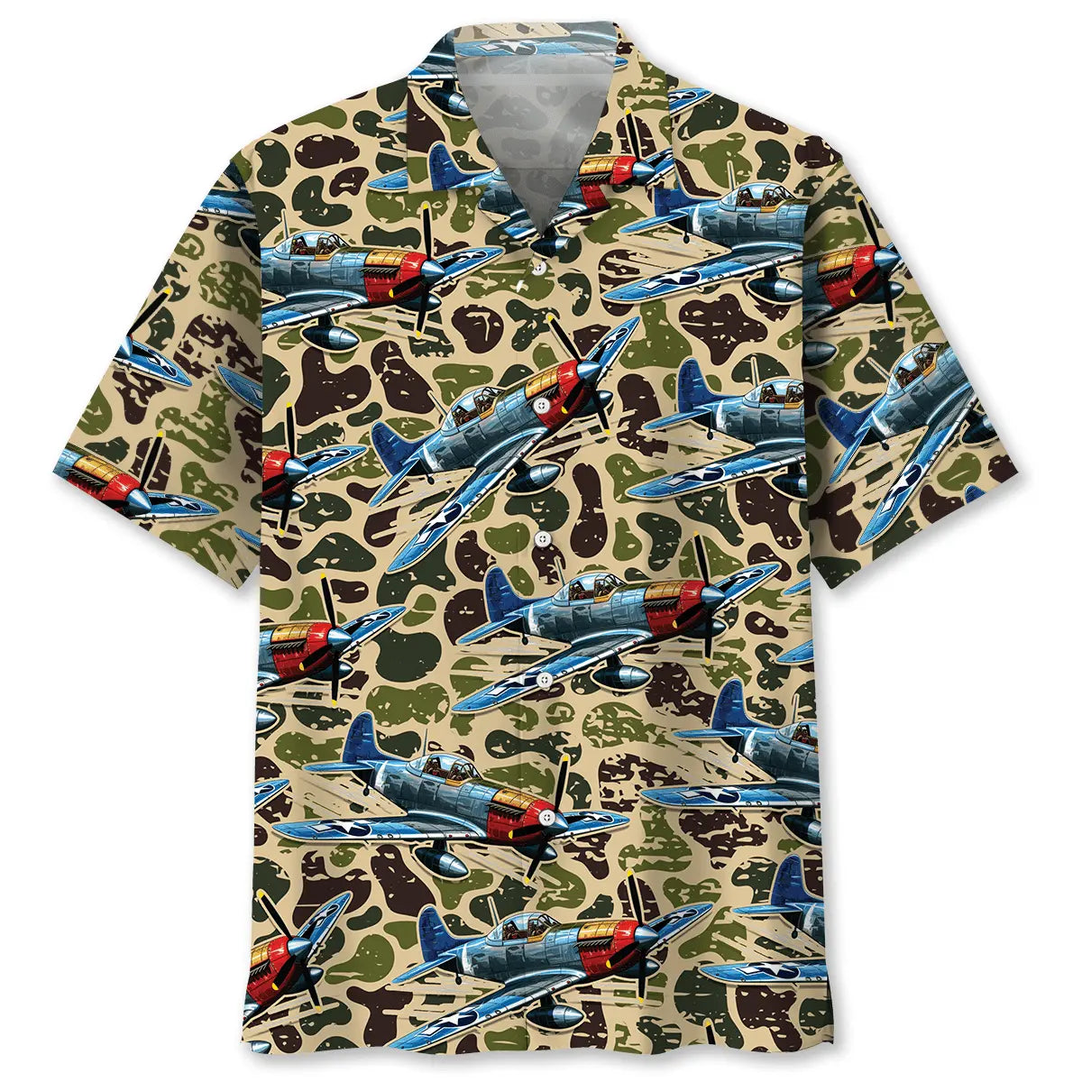 Hawaiian Shirt / Adults / S Camouflage Airplane Hawaiian Shirt