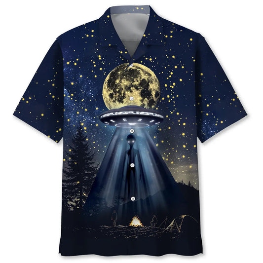 Hawaiian Shirt / Adults / S Camping Alien At Campsite Hawaiian Shirt