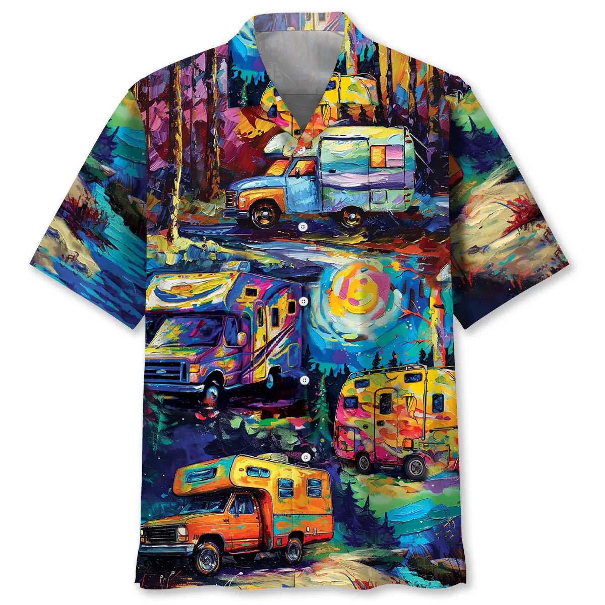 Hawaiian Shirt / Adults / S Camping Car Art Hawaiian Shirt