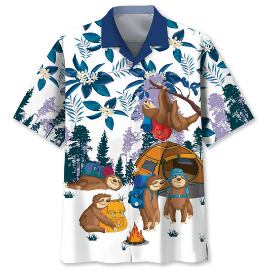 Hawaiian Shirt / Adults / S Camping Crew Sloths Hawaiian Shirt