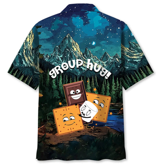 Hawaiian Shirt / Adults / S Camping Group Hug Hawaiian Shirt