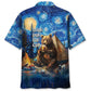 Camping Starry Night Bear Hawaiian Shirt