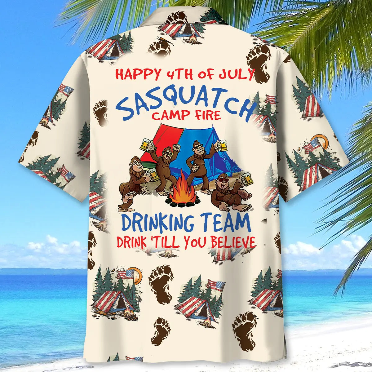 Camping Team 4th of July Camp Fire Hawaiian Shirt