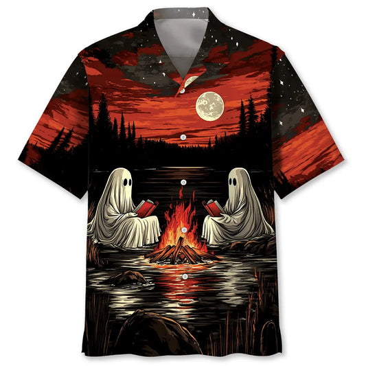 Hawaiian Shirt / Adults / S Camping With Ghost Hawaiian Shirt