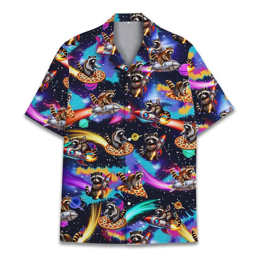 Hawaiian Shirt / Adults / S Galaxy Raccoon Unisex Hawaiian Shirt Aloha Shirt