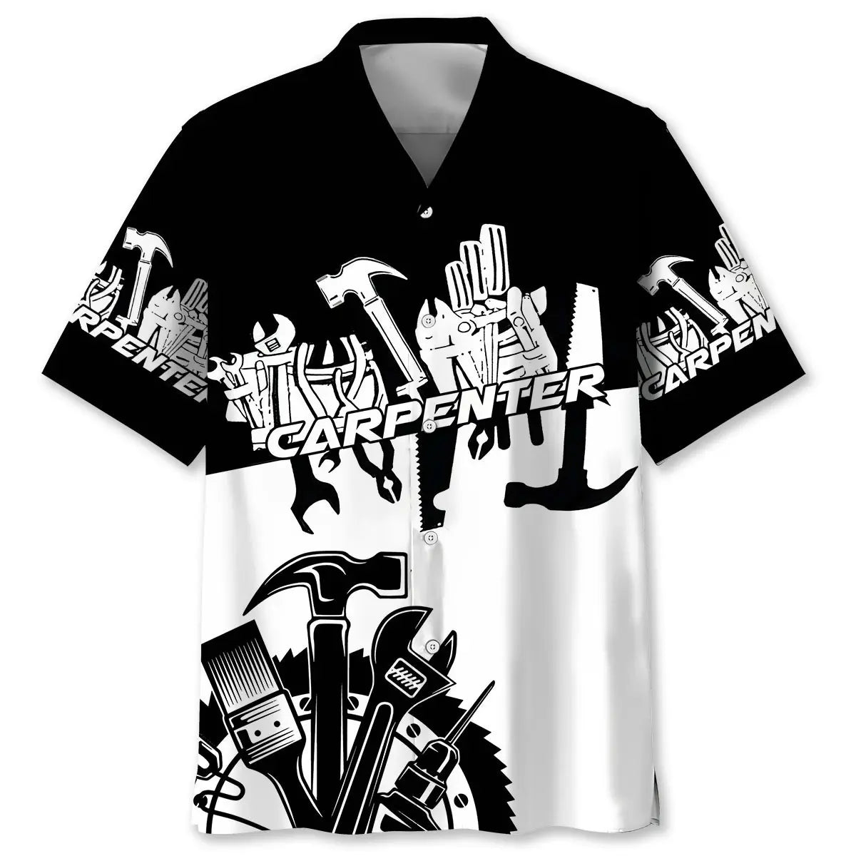 Hawaiian Shirt / Adults / S Carpenter Proud Black Hawaiian Shirt