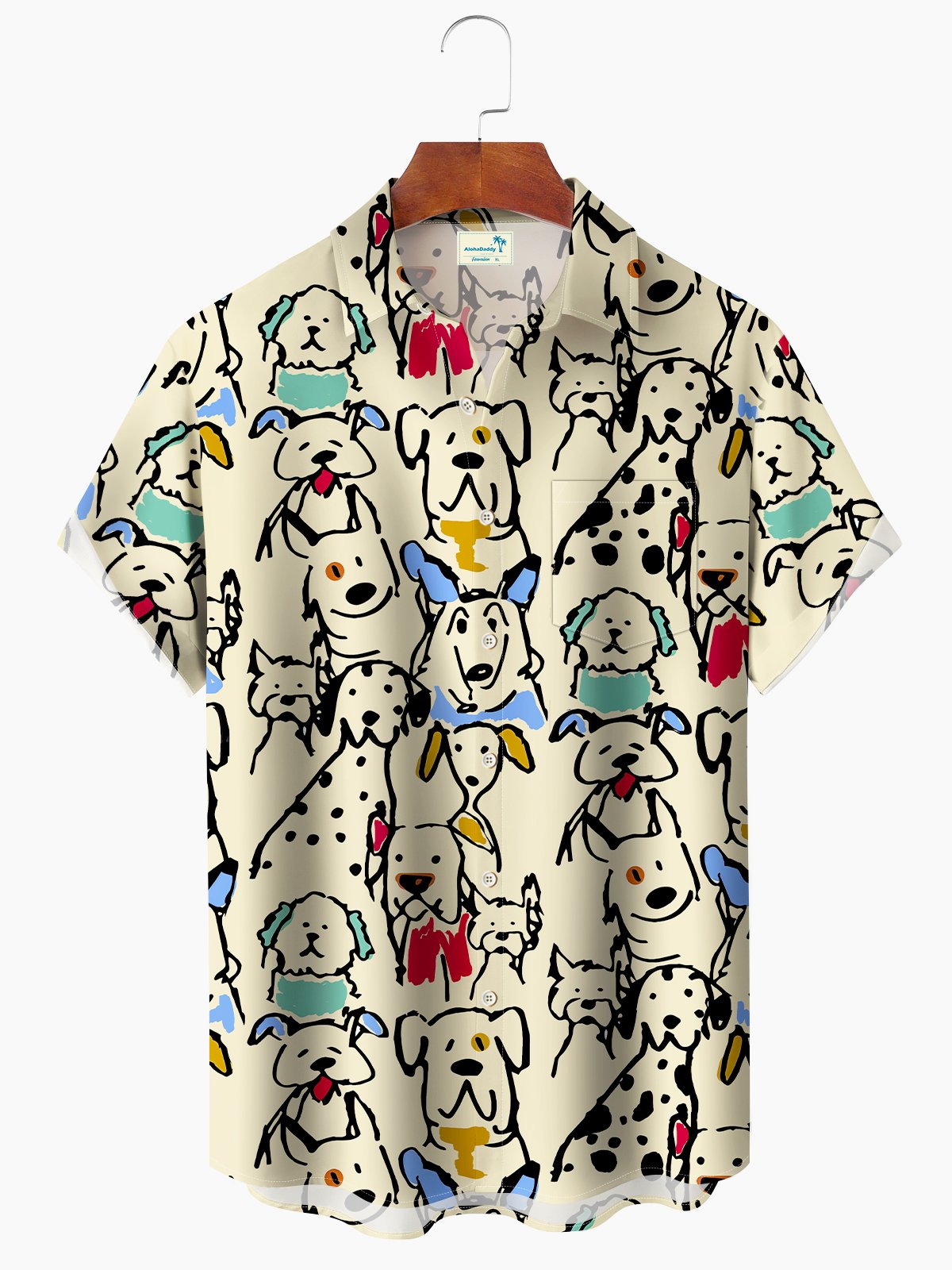 Cartoon Animal Puppy Summer Beach Casual Hawaiian Shirt