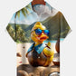 Hawaiian Shirt / Adults / S Casual Everyday Hawaiian Yellow Duck Print Art Stretch Large Size Button Cardigan Polyester Hawaiian Shirt
