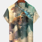 Hawaiian Shirt / Adults / S Casual Everyday King Kong Godzilla Print Art Stretch Large Size Button Cardigan Polyester Hawaiian Shirt