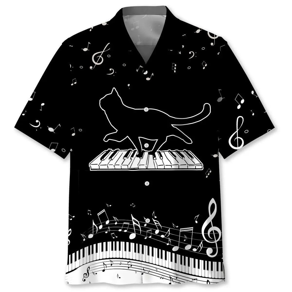 Hawaiian Shirt / Adults / S Cat Walk Piano Hawaiian Shirt