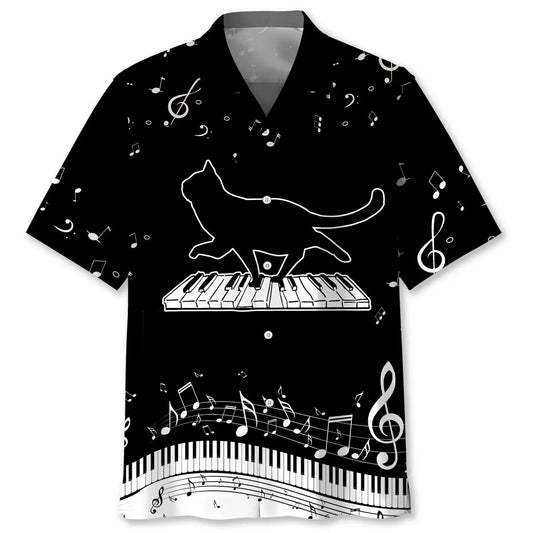 Hawaiian Shirt / Adults / S Cat Walk Piano Hawaiian Shirt