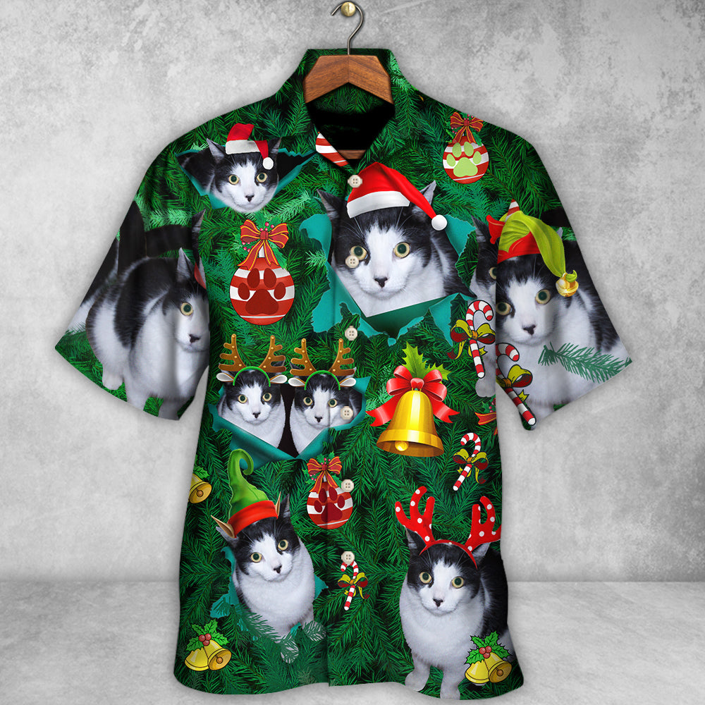 Cute Cat Christmas Holiday Art – Hawaiian Shirt