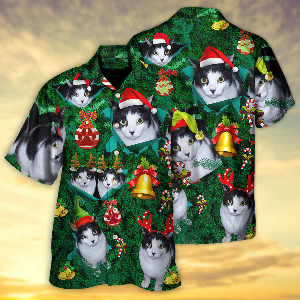 Cute Cat Christmas Holiday Art – Hawaiian Shirt