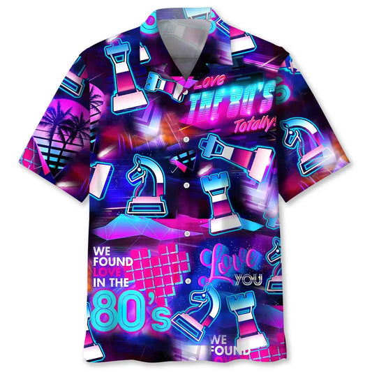 Hawaiian Shirt / Adults / S Chess 80S Hawaiian Shirt
