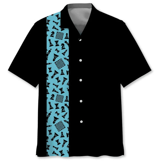 Hawaiian Shirt / Adults / S Chess Blue Hawaiian Shirt