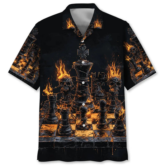 Hawaiian Shirt / Adults / S Chess Flames Gothic Hawaiian Shirt