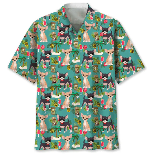 Hawaiian Shirt / Adults / S Chihuahua Hawaiian Beach Hawaiian Shirt