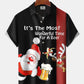 Hawaiian Shirt / Adults / S Christmas Holiday Holiday Santa Claus Elk Beer Retro Bowling Hawaiian Shirt