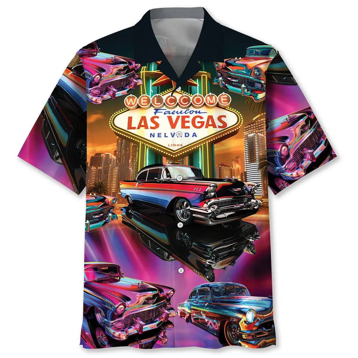 Hawaiian Shirt / Adults / S Classic Car Las Vegas Night Hawaiian Shirt