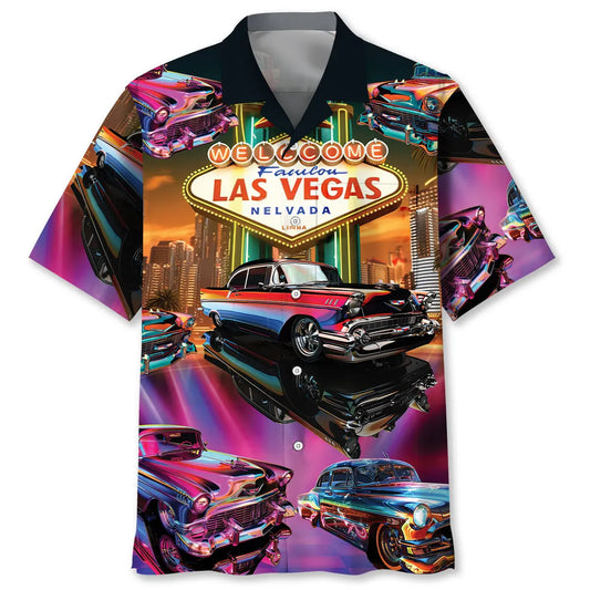 Hawaiian Shirt / Adults / S Classic Car Las Vegas Night Pocket Hawaiian Shirt