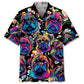 Hawaiian Shirt / Adults / S Coloful Pug Art Hawaiian Shirt