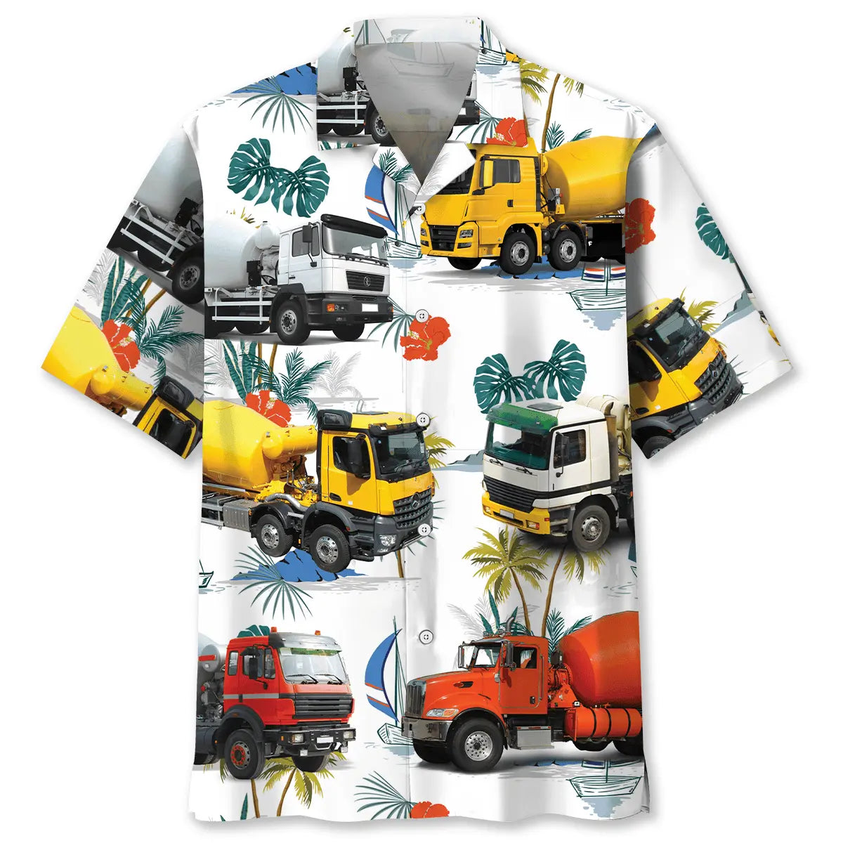 Hawaiian Shirt / Adults / S Colorful Concrete Mixer Truck Hawaiian Shirt