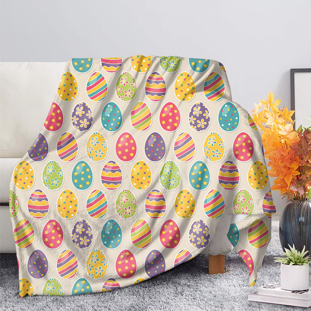 Colorful Easter Egg Pattern Flannel Blanket For Living Room And Bedroom Styling