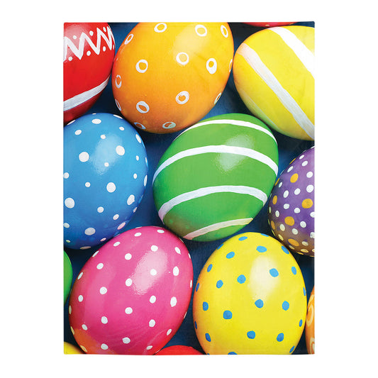 Colorful Easter Egg Pattern 50 x 60 Inch Flannel Blanket For Cozy Bedroom And Sofa Decor