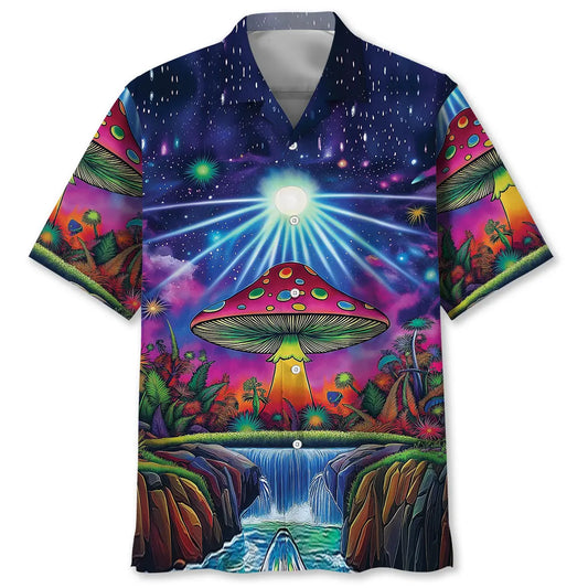 Hawaiian Shirt / Adults / S Colorful Mushroom Hippie Style Hawaiian Shirt