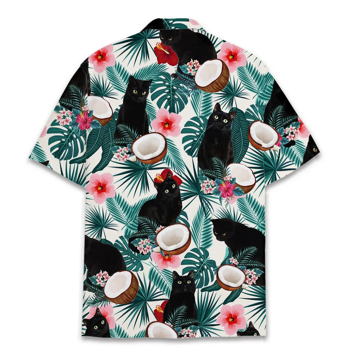 Tropical Black Cat Unisex Hawaiian Shirt Aloha Shirt