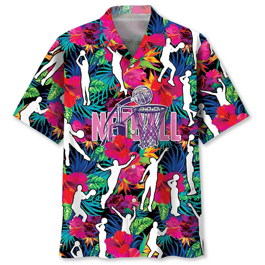 Hawaiian Shirt / Adults / S Colorful Netball Tropical Hawaiian Shirt