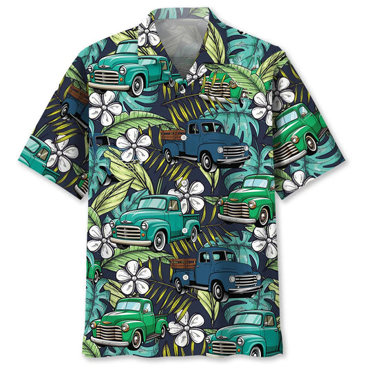 Hawaiian Shirt / Adults / S Colorful Vintage Pickup Trucks Hawaiian Shirt