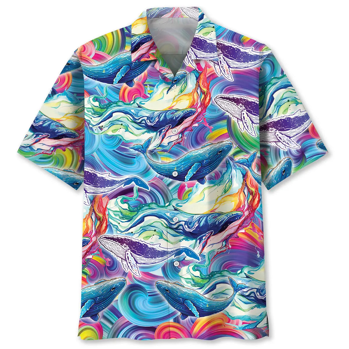 Hawaiian Shirt / Adults / S Colorful Whale Hawaiian Shirt
