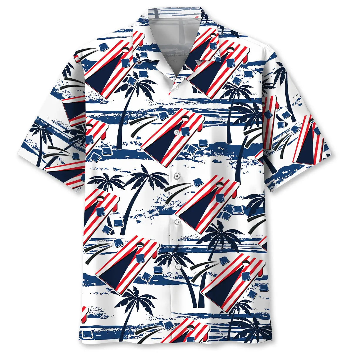 Hawaiian Shirt / Adults / S Cornhole American Beach Hawaiian Shirt