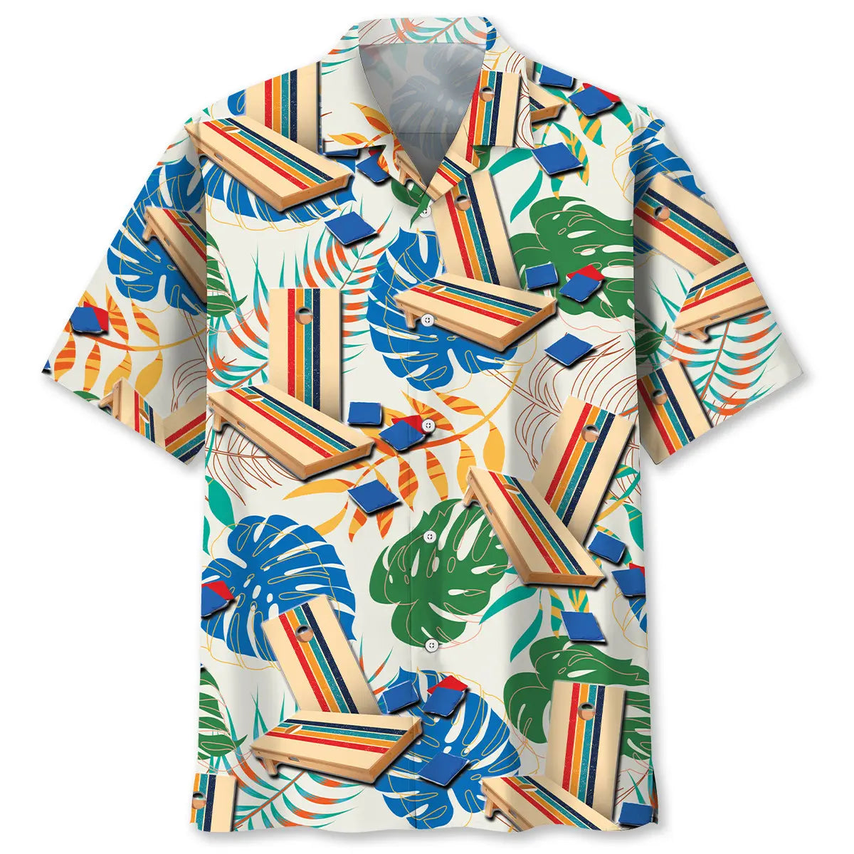 Hawaiian Shirt / Adults / S Cornhole Retro Tropical Hawaiian Shirt
