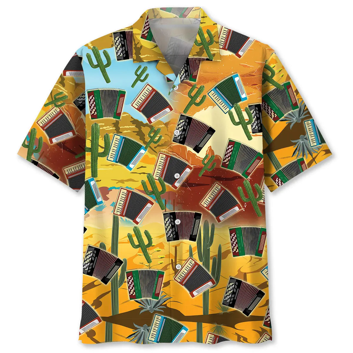 Hawaiian Shirt / Adults / S Country Cactus Accordion Hawaiian Shirt
