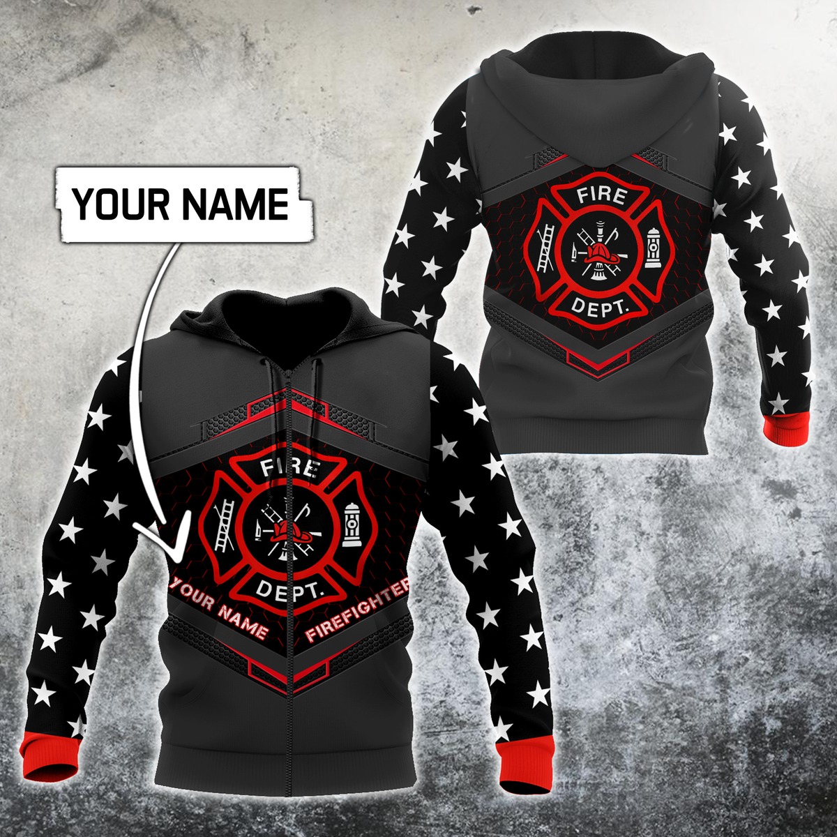 Firefighter Custom Name Art – 3D Hoodie