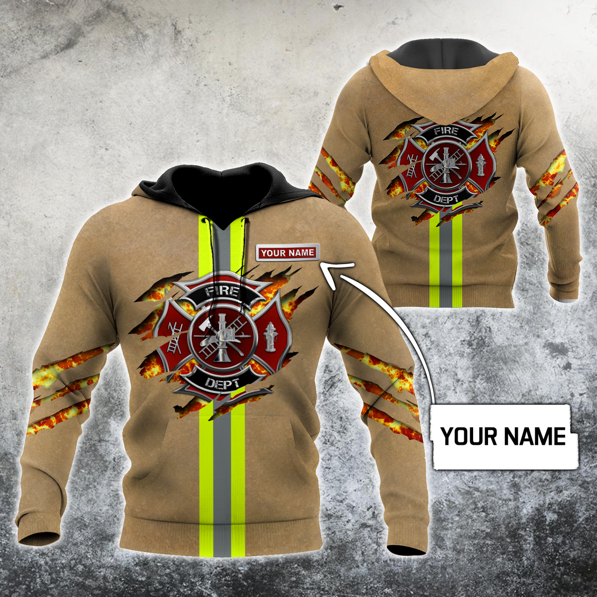 Firefighter Custom Name Art – 3D Hoodie