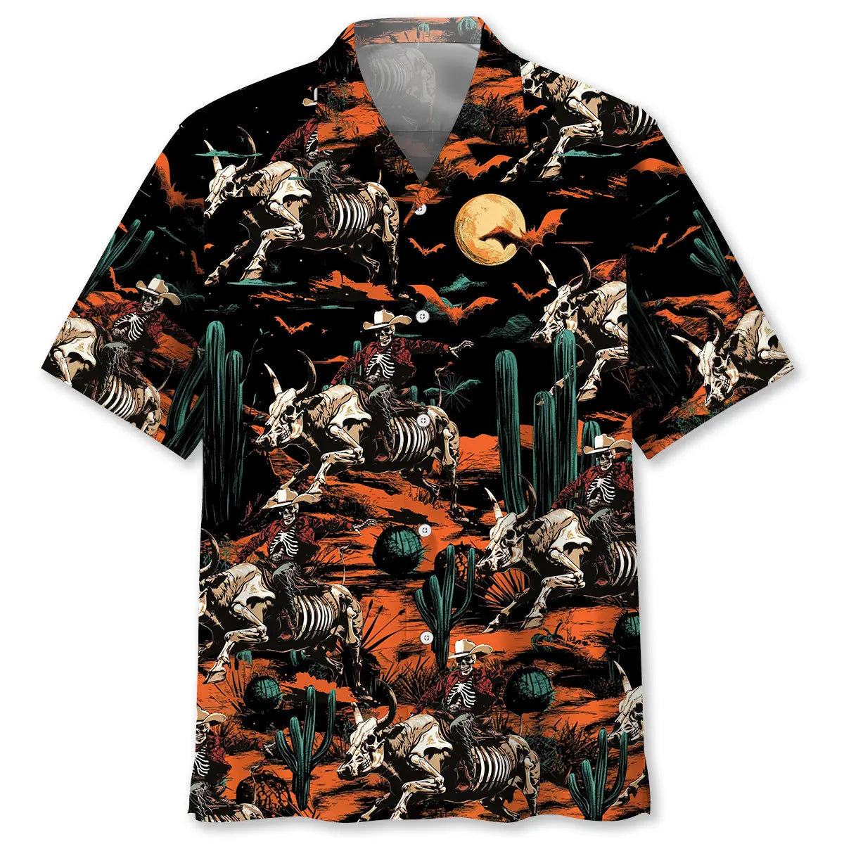 Hawaiian Shirt / Adults / S Cowboy Desert Halloween Night Hawaiian Shirt