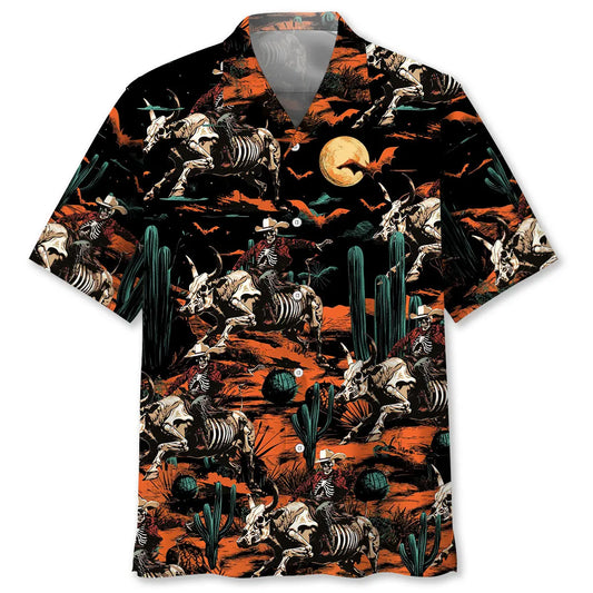 Hawaiian Shirt / Adults / S Cowboy Desert Halloween Night Hawaiian Shirt