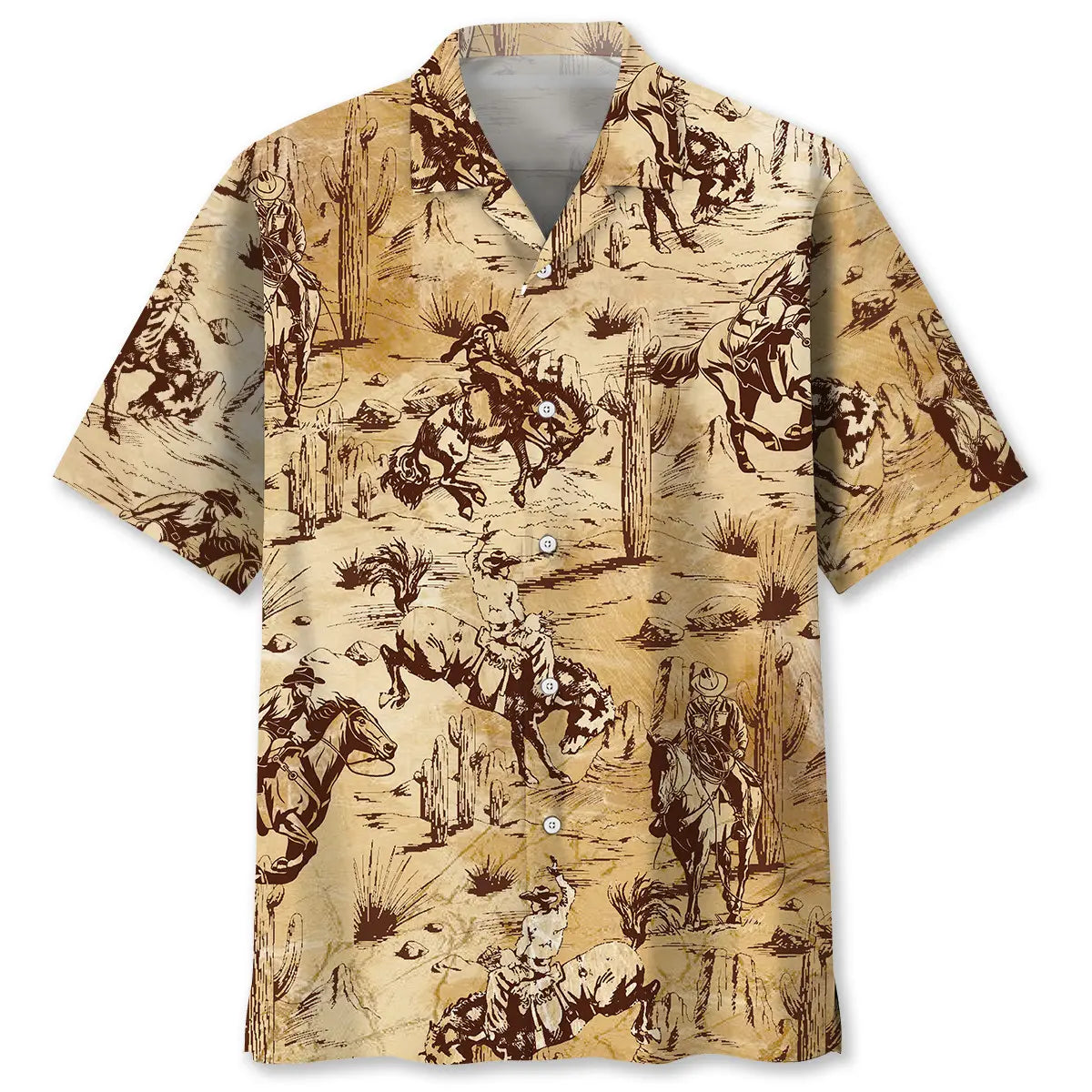 Hawaiian Shirt / Adults / S Cowboy Riding Horse Hawaiian Shirt