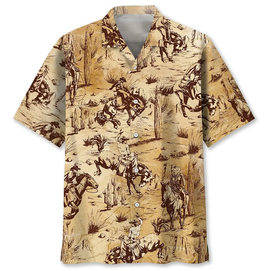 Hawaiian Shirt / Adults / S Cowboy Riding Horse Hawaiian Shirt