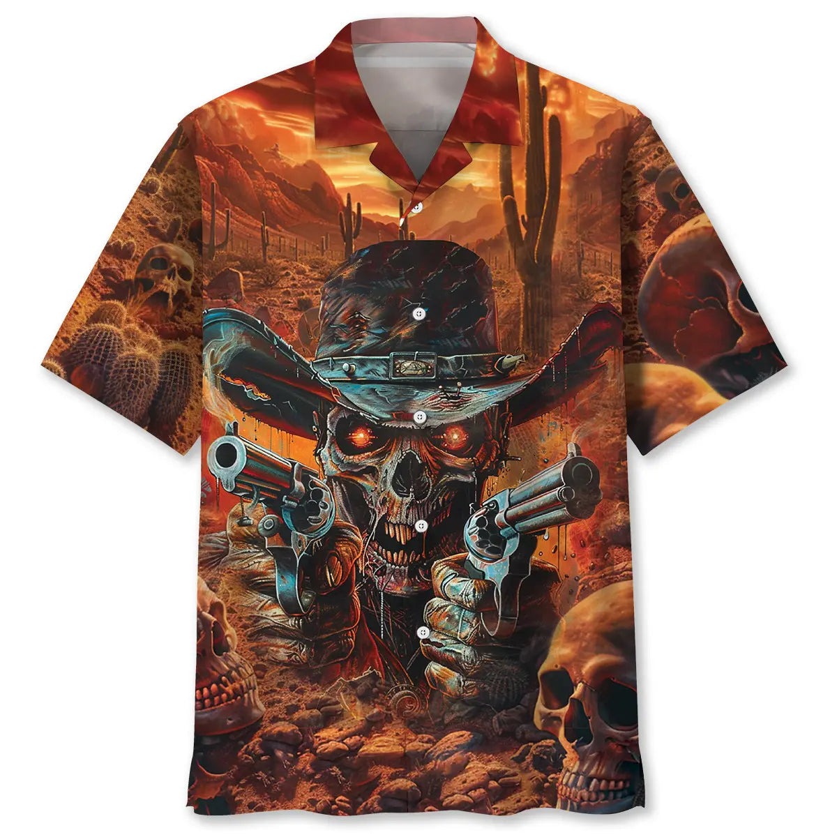 Hawaiian Shirt / Adults / S Cowboy Skull Chefiff Hawaiian Shirt