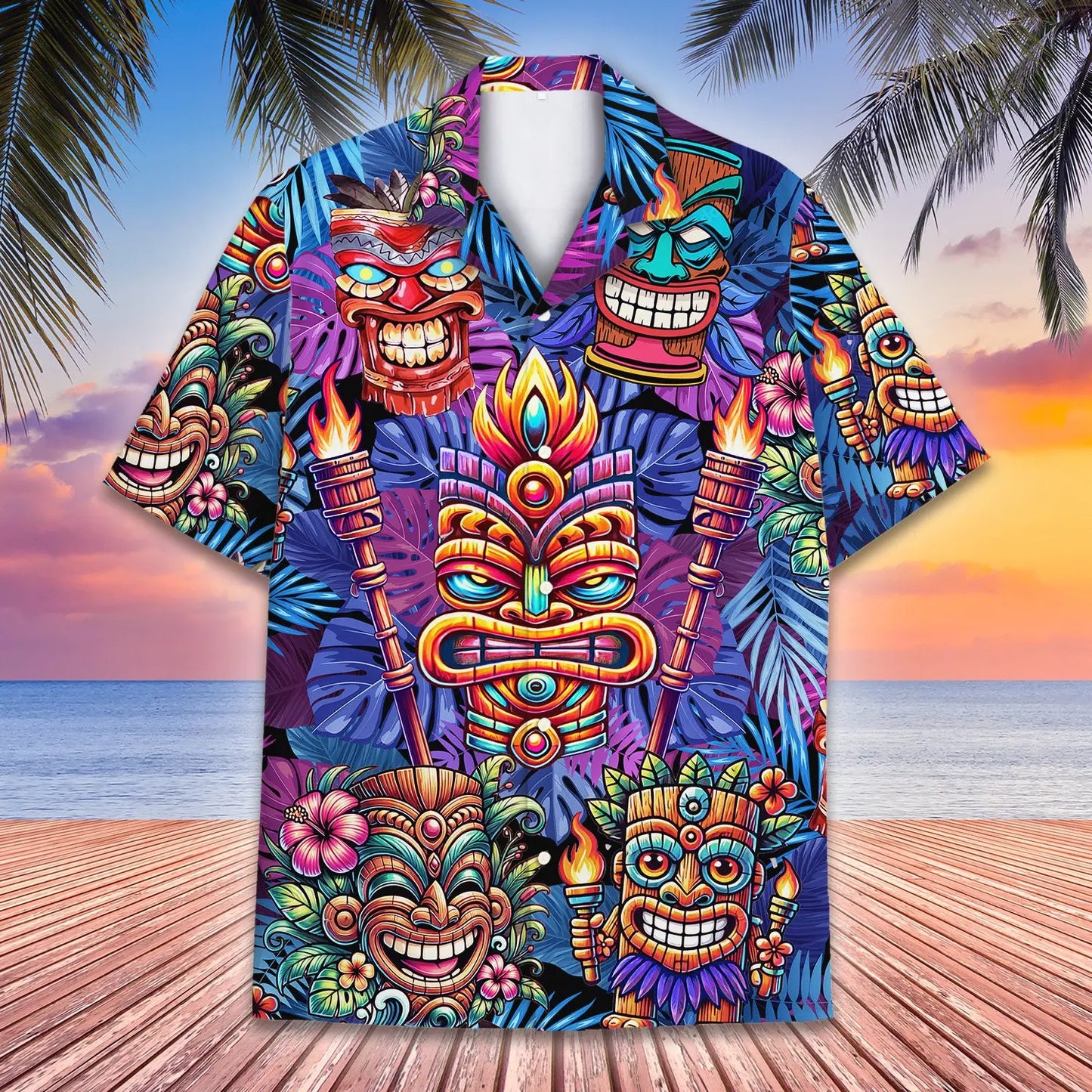 Hawaiian Shirt / Adults / S Tropical Tiki Unisex Hawaiian Shirt Aloha Shirt