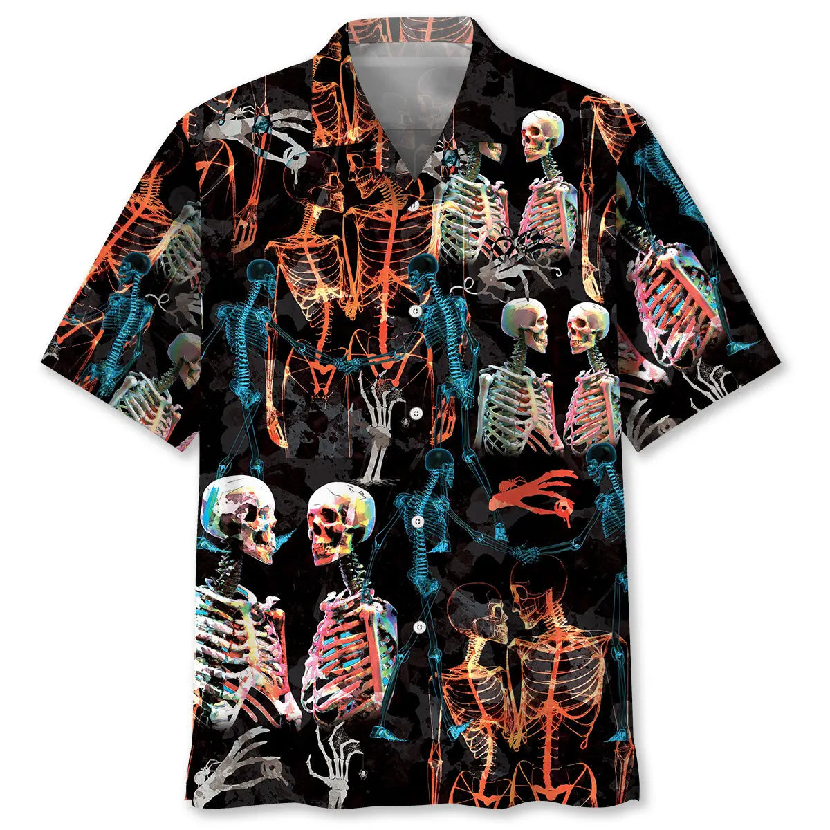 Hawaiian Shirt / Adults / S Creepy Skeleton Halloween Hawaiian Shirt