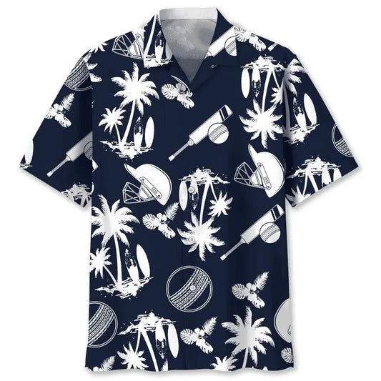 Hawaiian Shirt / Adults / S Cricket Black White Hawaiian Shirt