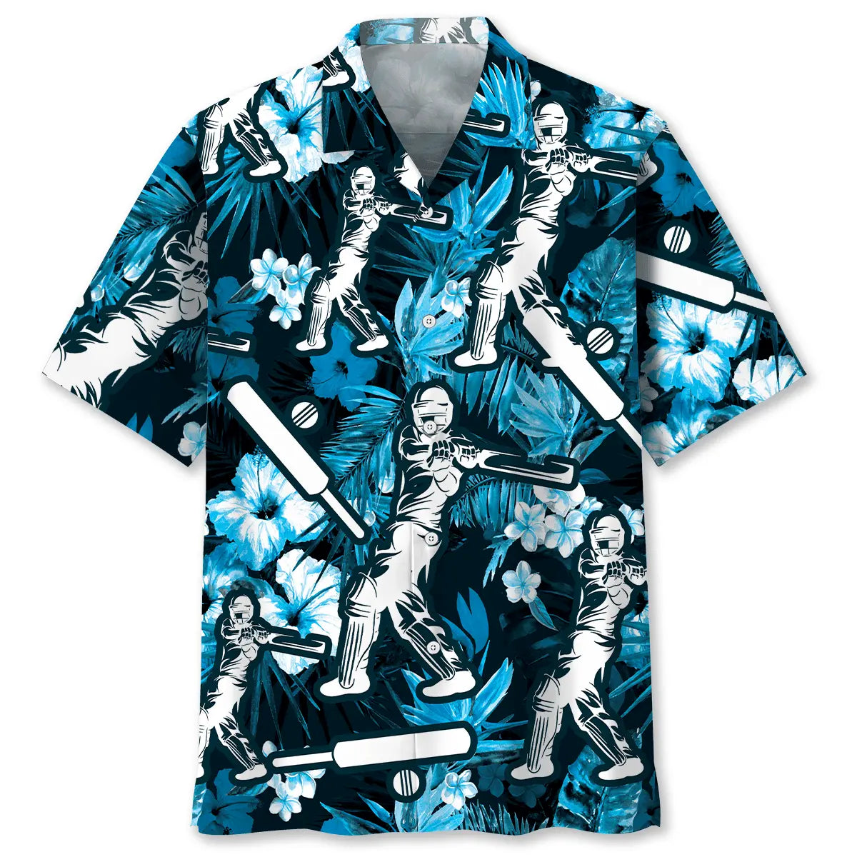 Hawaiian Shirt / Adults / S Cricket Hibiscus Blue Hawaiian Shirt