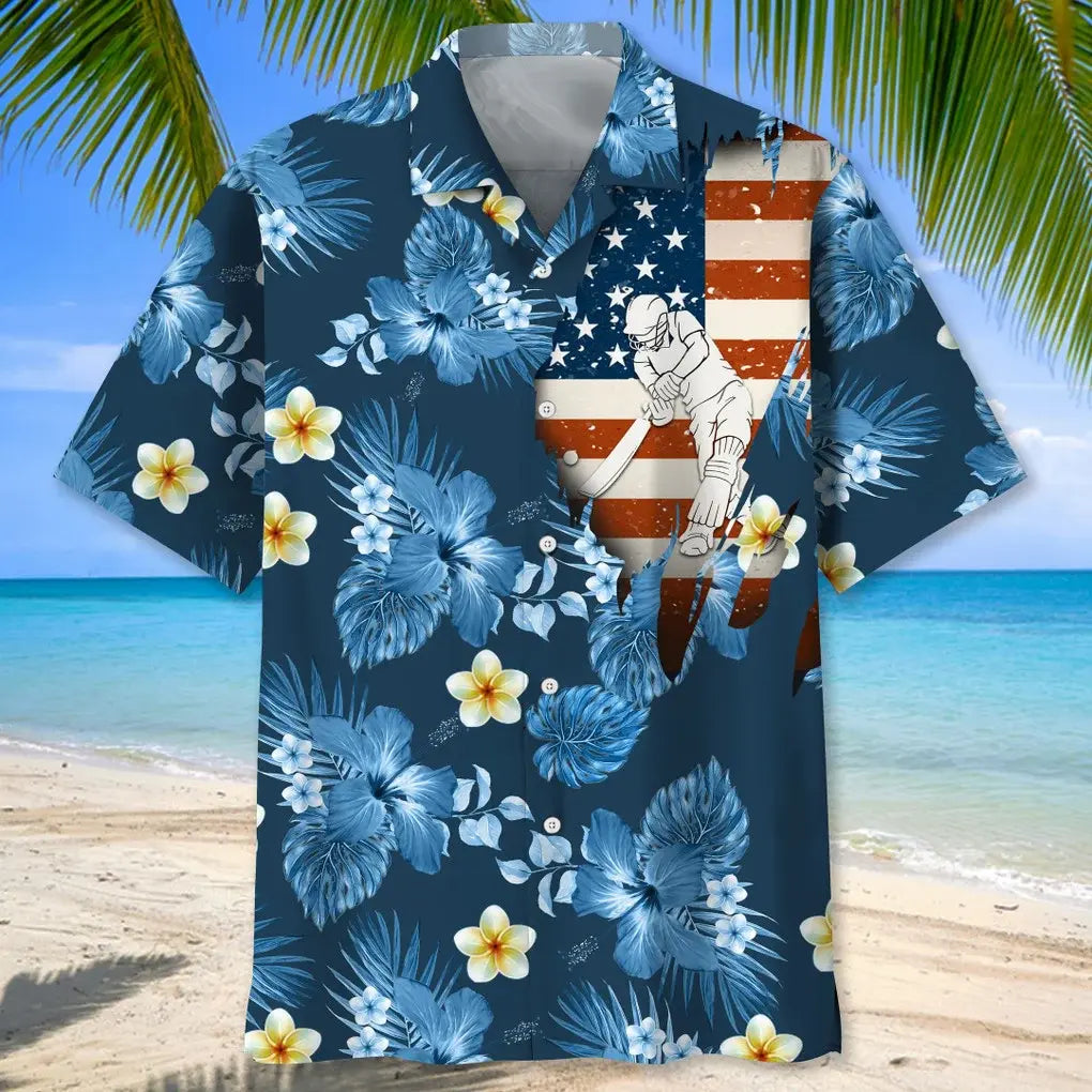 Cricket Usa Tropical Hawaiian Shirt